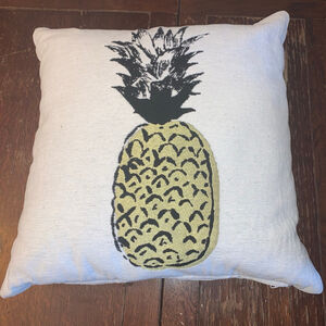 Unbranded Accent Pillow One Size White Black Pineapple reversible